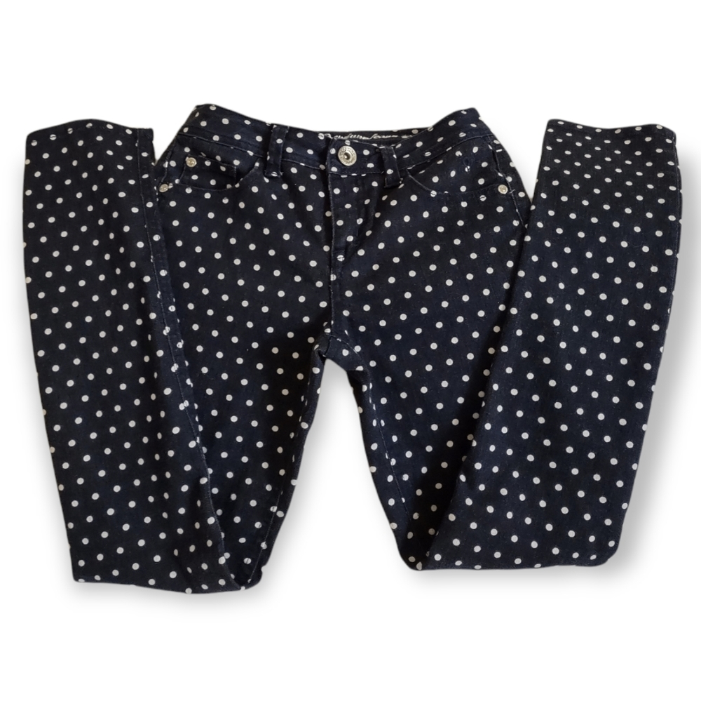 Big Girls Justice Premium Jeans Simply Low Polka Dot Black Size 12r like new